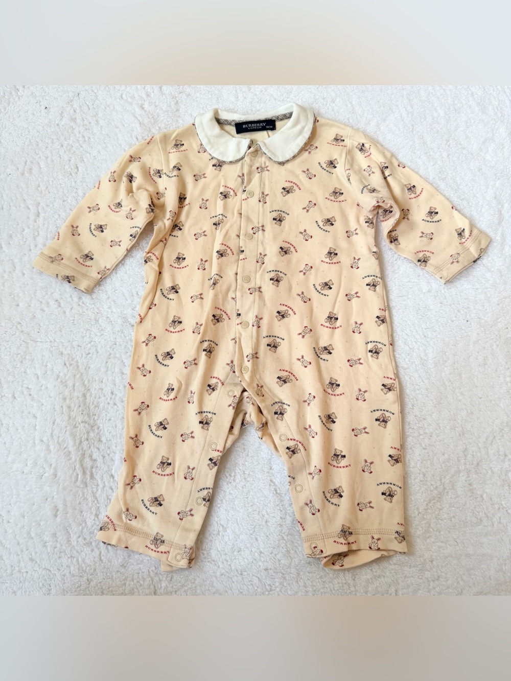Burberry Baby Girl Rompers Long Sleeve 6-12m Bear Cotton Authentic Nova Check